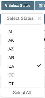 Select States dropdown